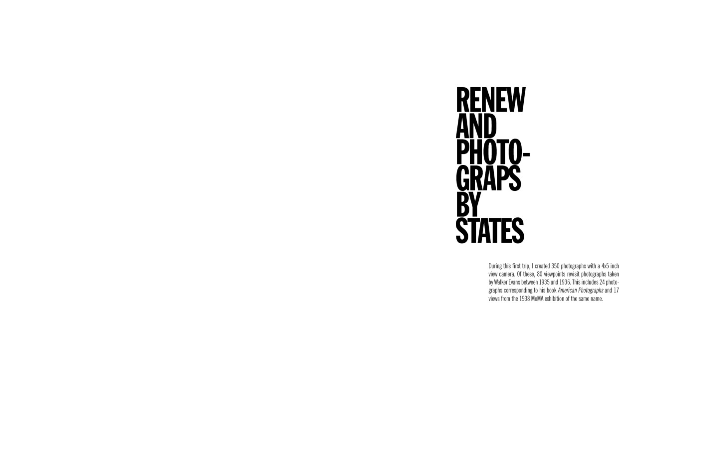 Camille Fallet - Body Double - *Body Double a work in progress*, construction d'un remake du livre *American Photographs* de Walker Evans.